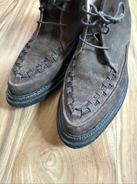 AllSaints Mens Brown Leon Suede Leather Lace Up Woven Chukka Boots Size 42 main image 9
